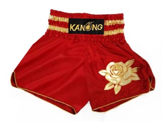 กางเกงมวยไทยผู้หญิง : KNSWO-403 สีแดง